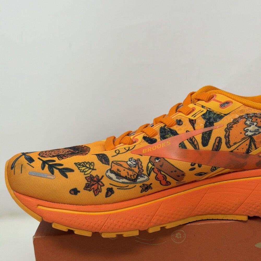 Brooks Ghost 14 Turkey Trot Thanksgiving Running Shoes Women 7B Orange AUTH - Picture 13 of 16